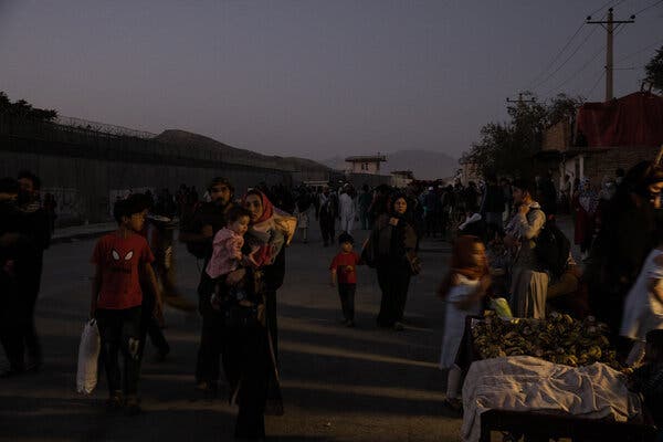 People being sent away from the Abbey Gate area of the Kabul airport last week.