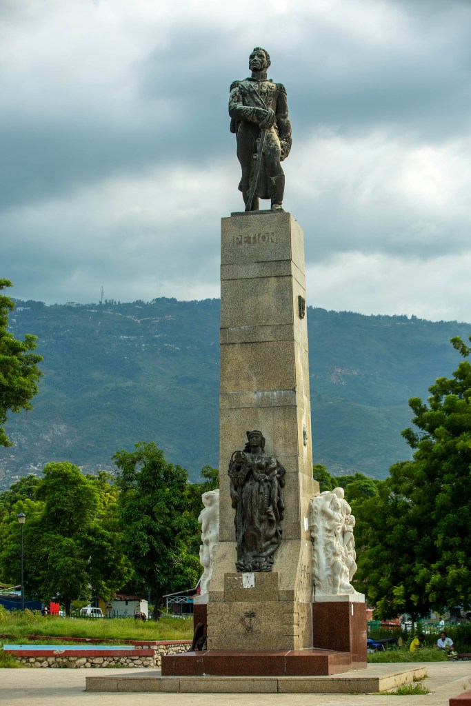 The statue of General Alexandre Pétion on November 17, 2022 is in disrepair so acute that the inscription has faded. The place where people used to sit and talk is now where children who have no place to sleep camp out Champ-de-Mars, Port-au-Prince, Haiti. Photo by Marvens Compère for The Haitian Times