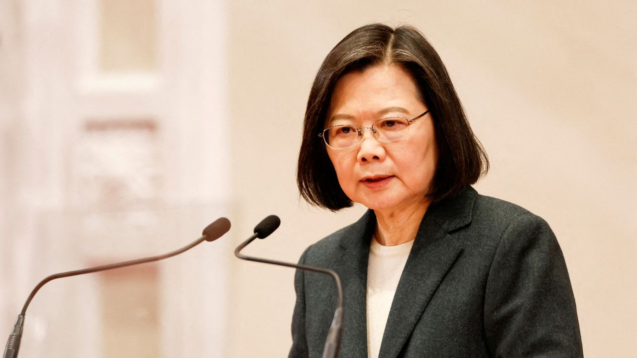 Taiwan President Tsai Ing-wen at the presidential office in Taipei on January 27, 2023.