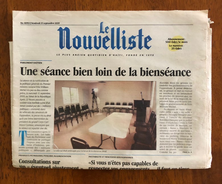 The 40,913th issue of Le Nouvelliste was published on Friday, September 13, 2019. Photo by Juhakenson Blaise for The Haitian Times.