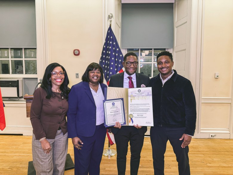Elected officials and community members gather at Brooklyn Borough Hall during a Haitian Independence Day celebration on Jan. 8, 2026. Photo courtesy of the Office of Council Member Rita Joseph.