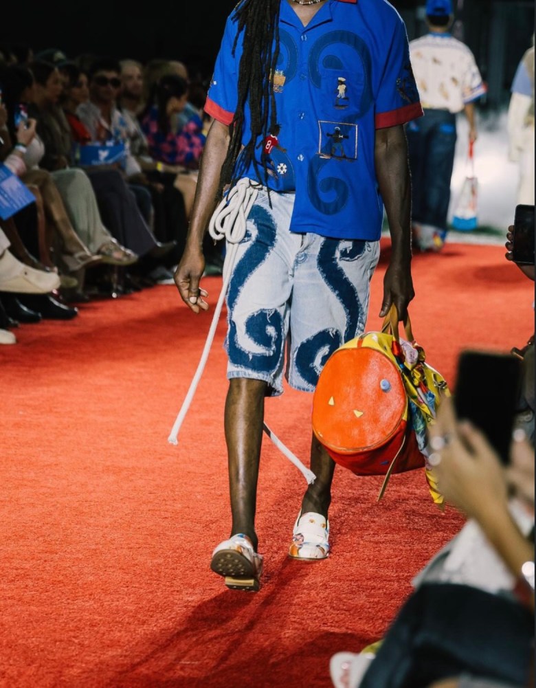 he duffel bag by Naderson Saint-Pierre and Daveed Baptiste for KidSuper Spring 2027 Menswear Collection. Photos by Genesis Bonilla